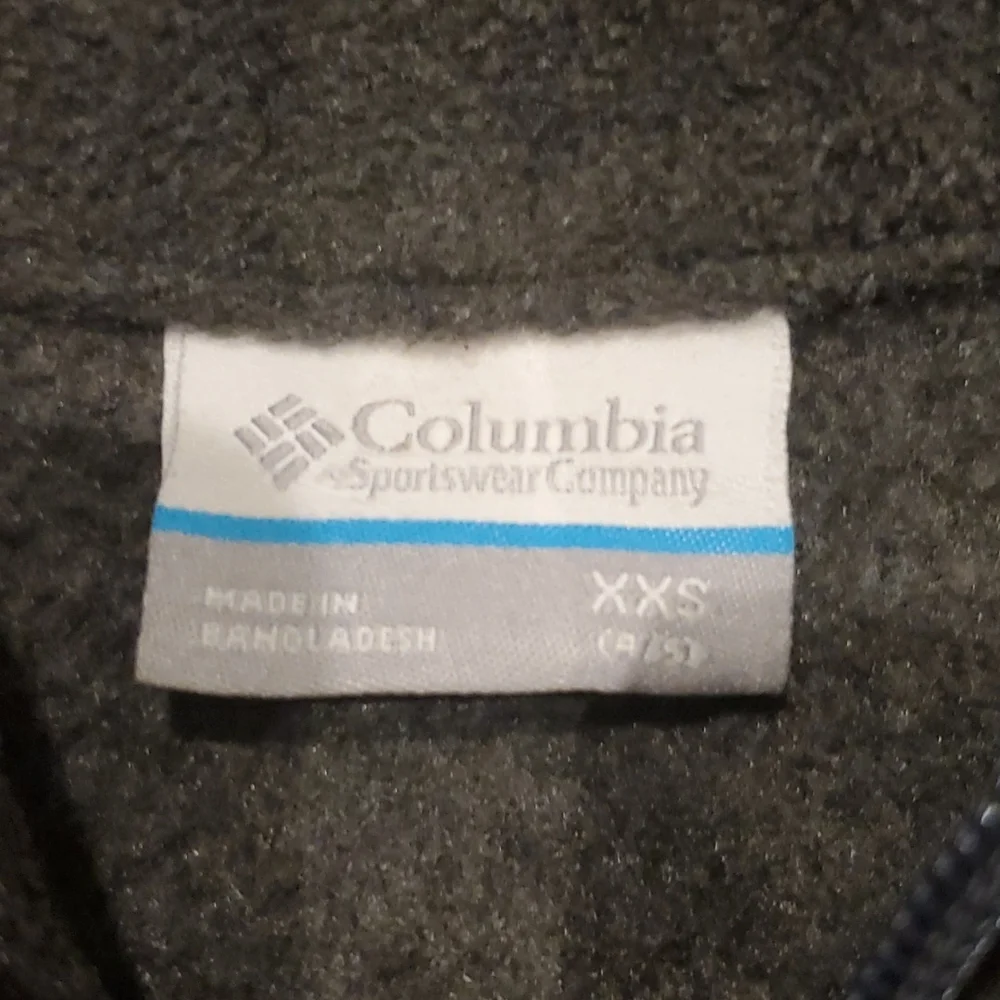 Kids unisex Columbia gray fleece full zip vest size XXS(4/5) - Picture 3 of 4